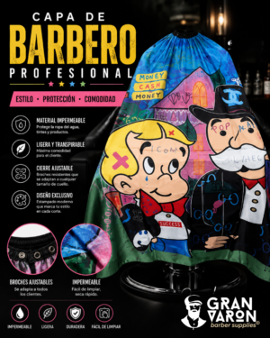 207 Capa de Barbero Profesional - Edición Art Street "Money & Icon" Pop Art