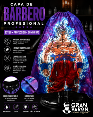 208 Capa de Barbería Infantil Gran Varón - Edición Goku Ultra Instinto
