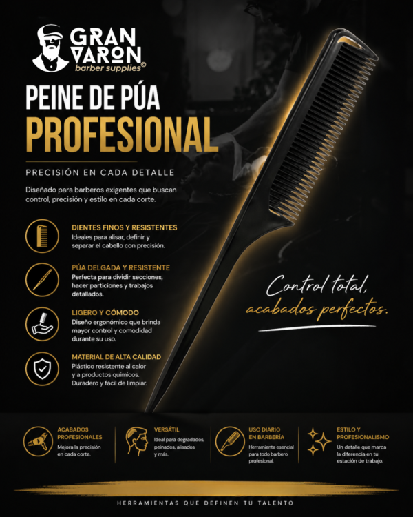 21 Peine de Púa Profesional - Precisión en Seccionado y Peinado