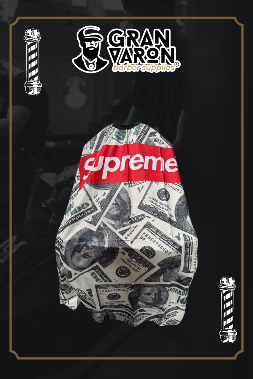 Capa de Barbero Profesional - Edición Especial Dólares y Supreme Style