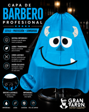 210 Capa de Barbería Infantil Profesional - Diseño Sully Monsters Inc. - Gran Varón