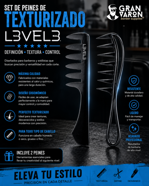 212 Set de Peines de Texturizado L3VEL3