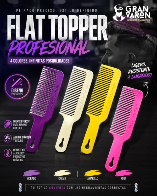 213 Peine Profesional Flat Topper – Precisión para Cortes Planos y Degradados