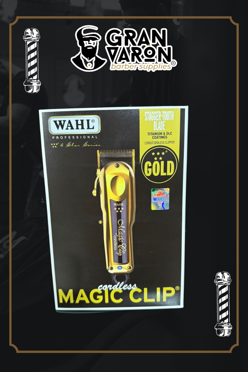 Wahl Professional 5 Star Series: Gold Cordless Magic Clip – Edición de Lujo con Cuchillas de Titanio y DLC