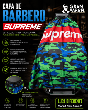 22 Capa de Barbero Profesional - Edición Camuflaje Street Art Supreme