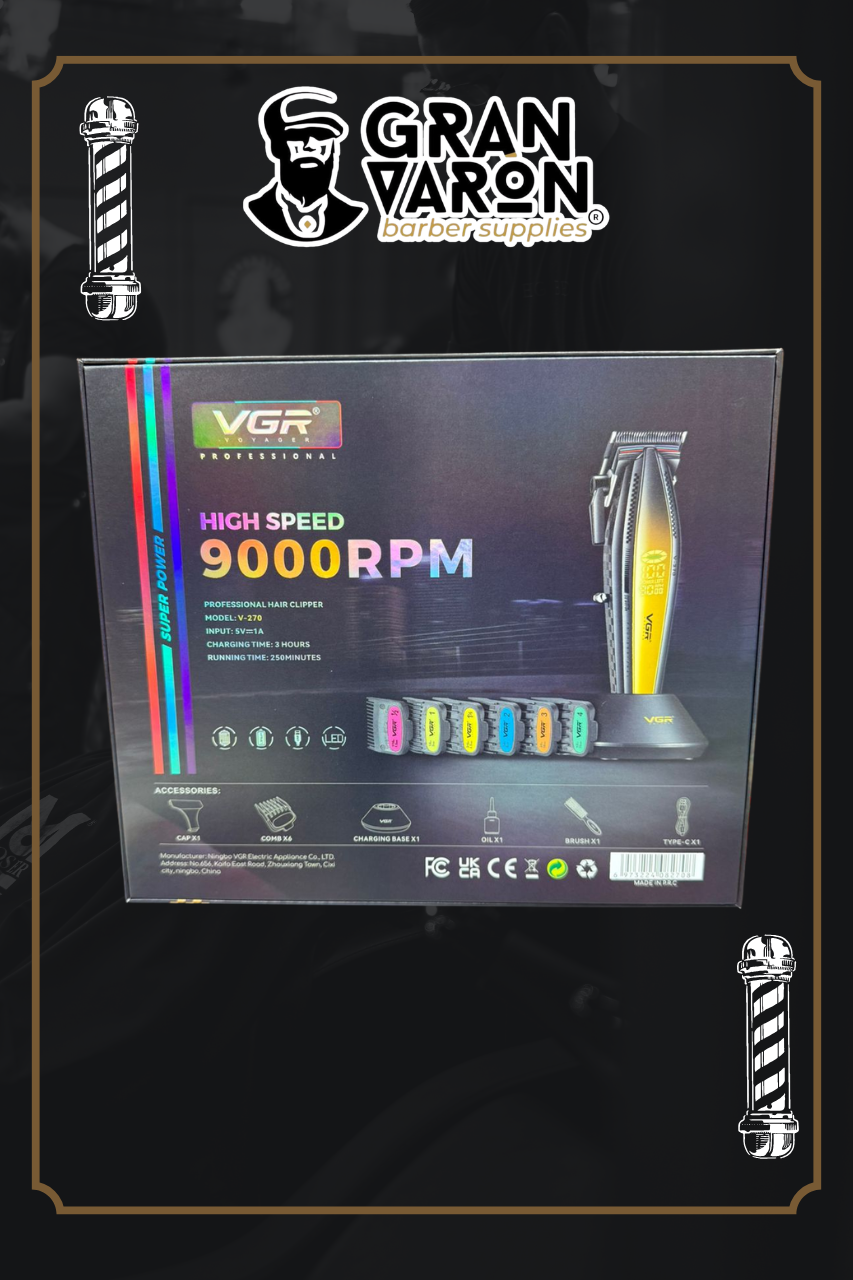 Máquina de Corte VGR V-270 Gold Edition: 9000 RPM, Cuerpo Metálico y Base de Carga