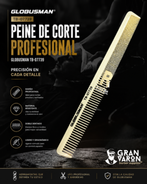 224 Peine de Corte Profesional Globusman TB-07739 – Edición Barbería