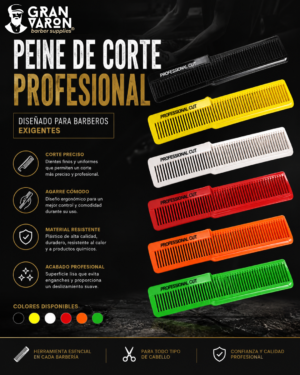 226 Peine de Corte Profesional "Professional Cut" – Especial para Barbería y Estilizado