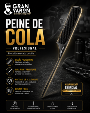229 Peine de Cola Profesional maxCare - Antiestático y de Alta Precisión