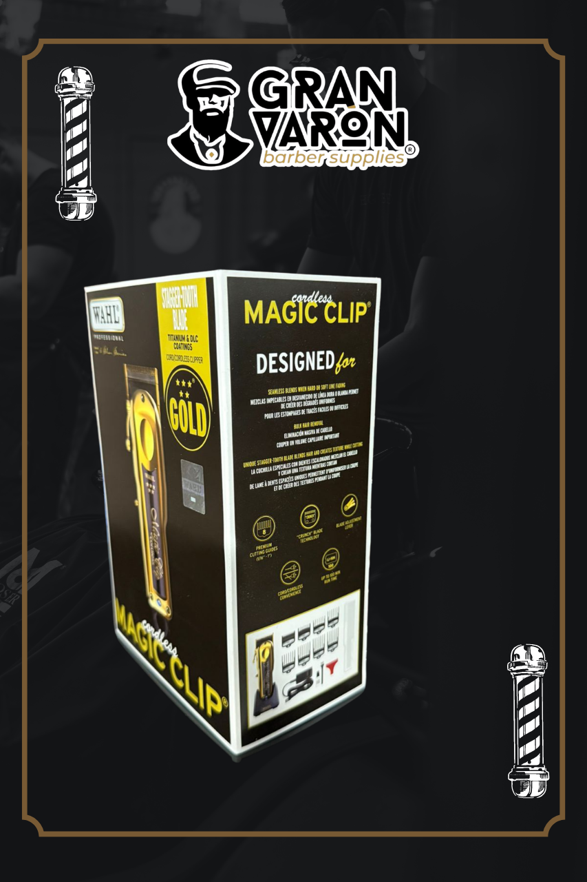 Wahl Professional 5 Star Series: Gold Cordless Magic Clip – Edición de Lujo con Cuchillas de Titanio y DLC