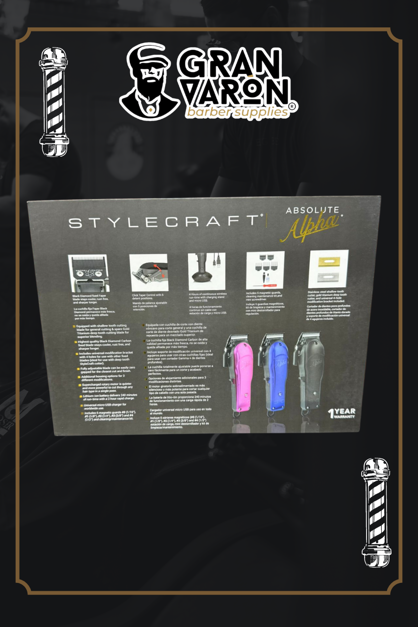 Máquina de Corte Profesional StyleCraft Absolute Alpha – Motor Rotativo Supercargado