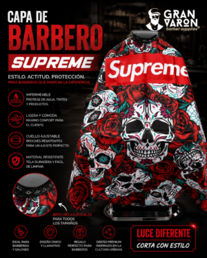 23 Capa de Barbero Profesional - Edición Catrinas & Roses Supreme Style