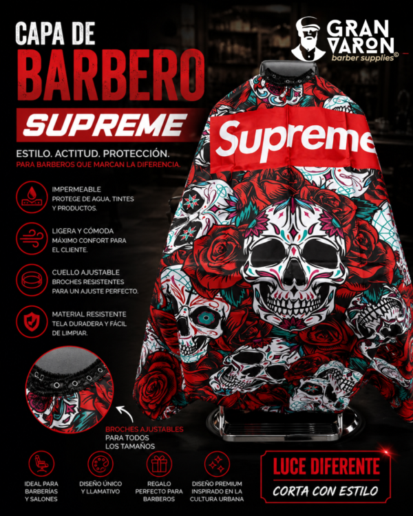 23 Capa de Barbero Profesional - Edición Catrinas & Roses Supreme Style