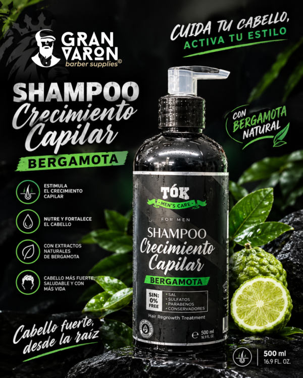 Shampoo Crecimiento Capilar con Bergamota