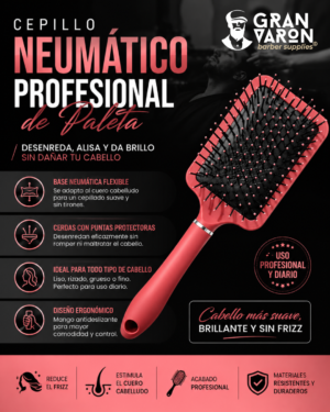 238 Cepillo Neumático Profesional de Paleta – Edición Red Barber Soft Touch