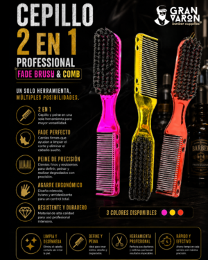 Cepillo 2 en 1 Professional Fade Brush & Comb