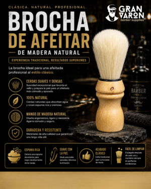 249 Brocha de Afeitar de Madera Natural