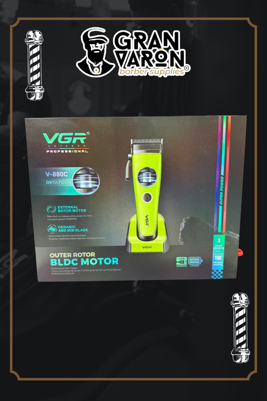 25 Trimmer Profesional VGR V-992 Gold Edition: 9000 RPM, Cuerpo Metálico y Base de Carga