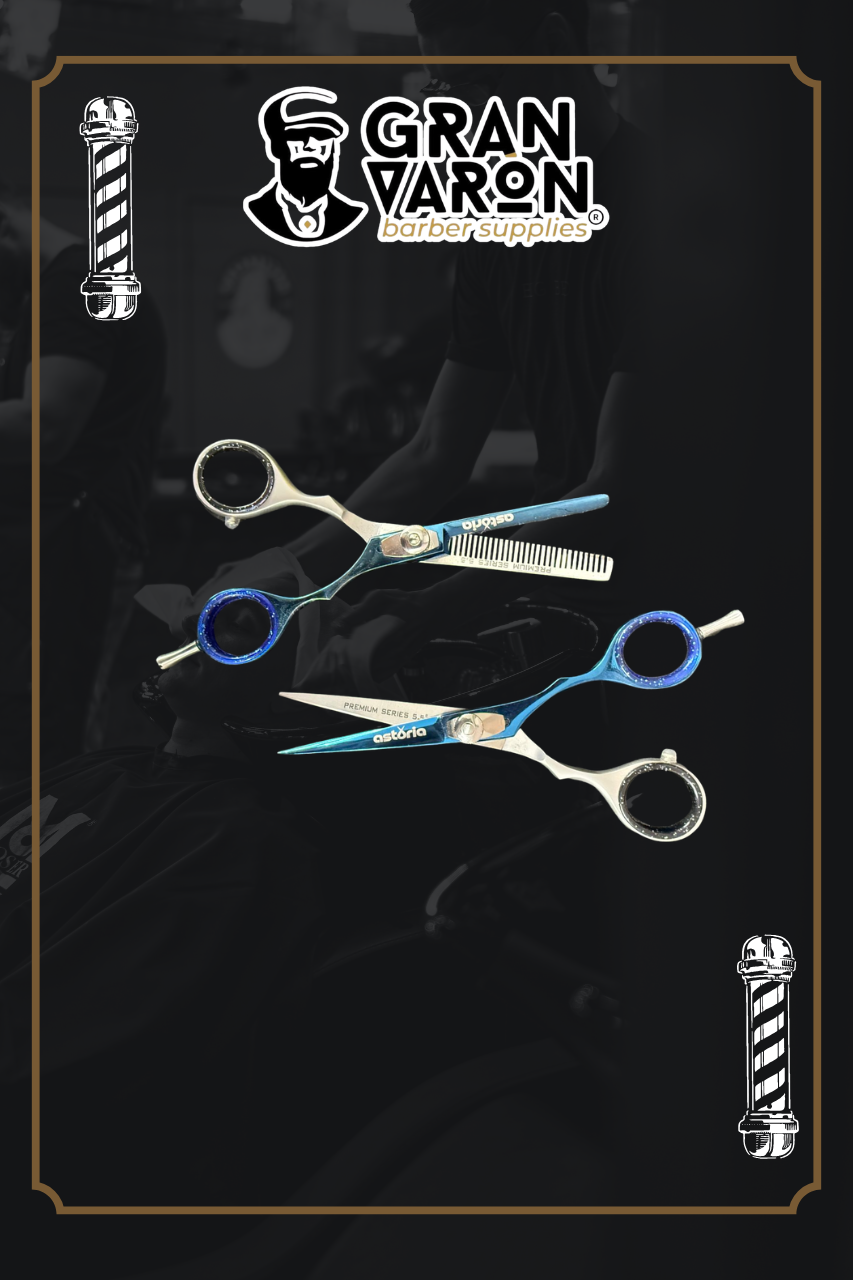 Set de Tijeras Profesionales Astoria - Premium Series 5.5" Edition Blue & Silver