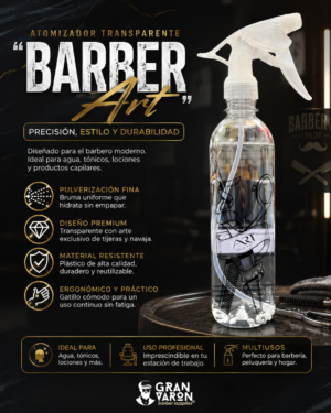 253 Atomizador Transparente "Barber Art"
