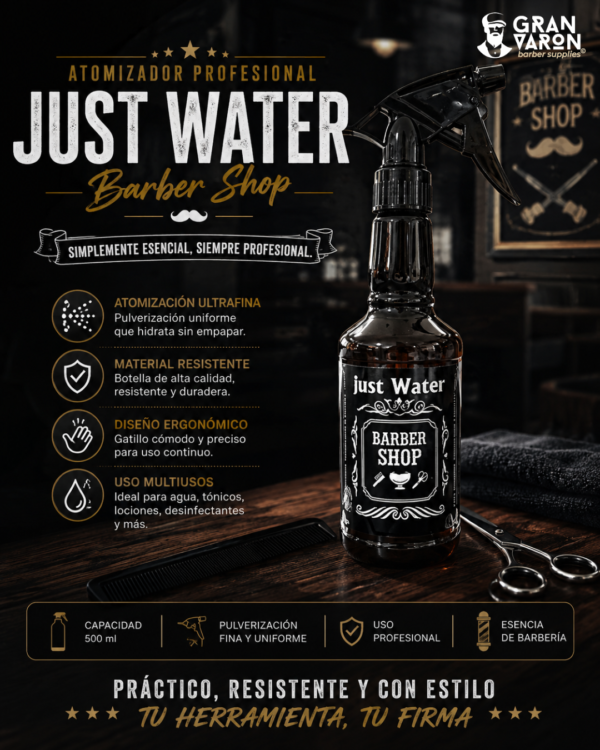 255 Atomizador Profesional "Just Water" Barber Shop