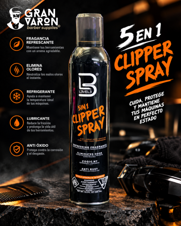 Spray para Máquinas 5 en 1 L3VEL3 (Level 3) - Desinfectante, Limpiador y Lubricante Profesional