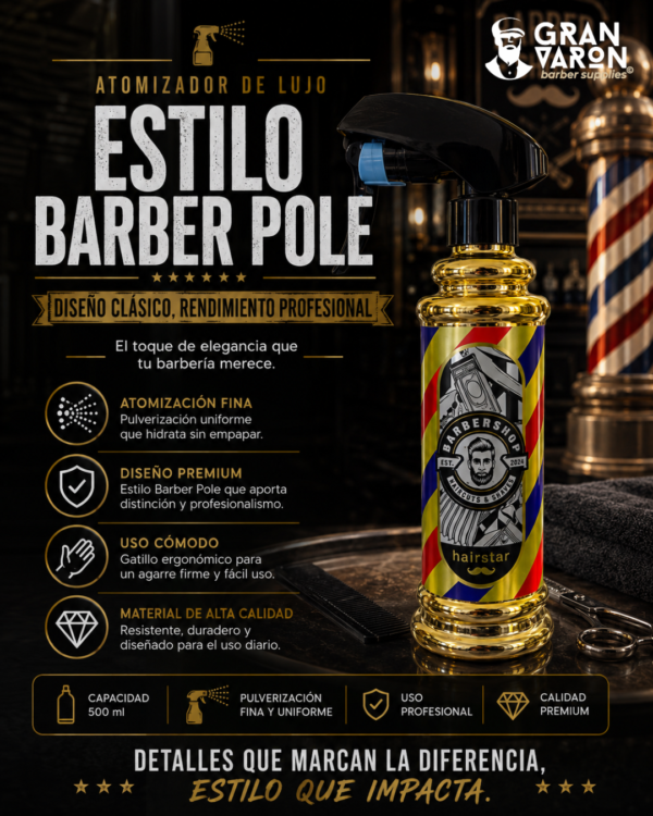 257 Atomizador de Lujo Estilo Barber Pole
