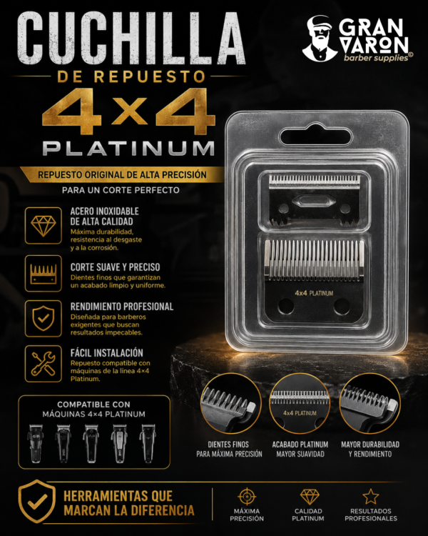 262 Cuchilla de Repuesto 4x4 Platinum - Gran Varón Barber Supplies