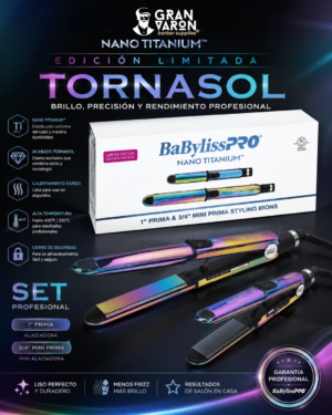 279 Set BaBylissPRO Nano Titanium Edición Limitada: Alaciadora Prima 1" y Mini Prima ¾" – Tornasol