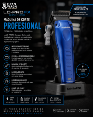 Máquina de Corte Profesional BaBylissPRO LO-PROFX Compact Series (Azul)