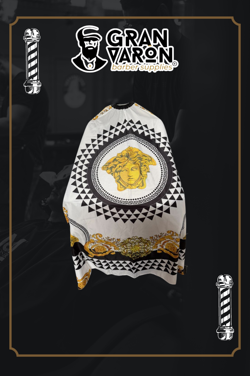Capa de Barbero Profesional - Edición Mythos Medusa Luxury Gold