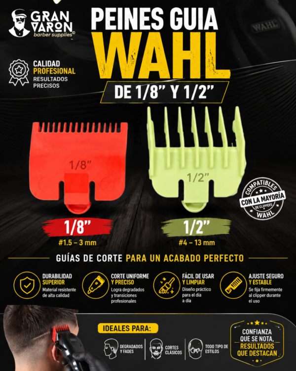 Peines Guia WAHL de 1/8 y 1/2
