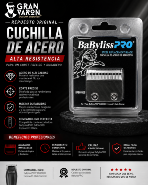 299 Juego de Repuesto de Cuchilla de Acero BaBylissPRO BAB605ES - Cuchilla Profesional de Alta Resistencia