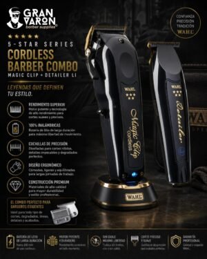 3 Wahl Professional 5-Star Series: Cordless Barber Combo (Magic Clip + Detailer Li)