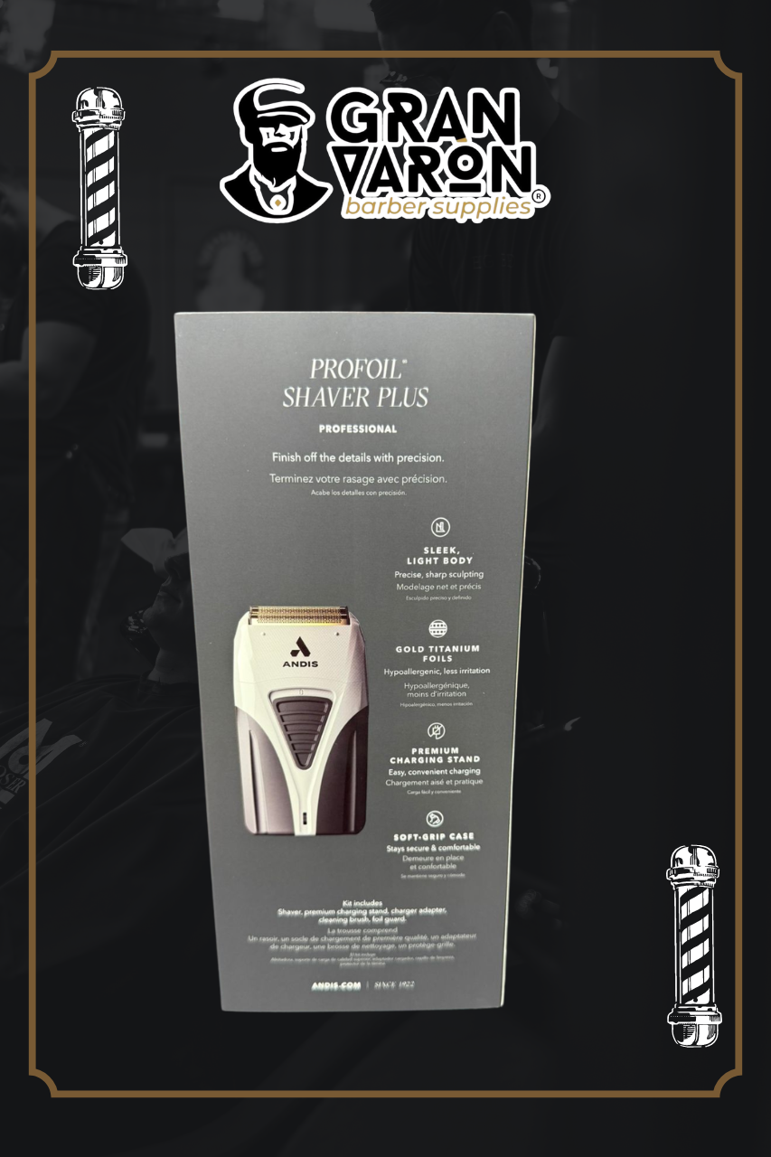 Rasuradora Profesional Andis ProFoil Lithium Plus Titanium Shaver - Edición con Base de Carga