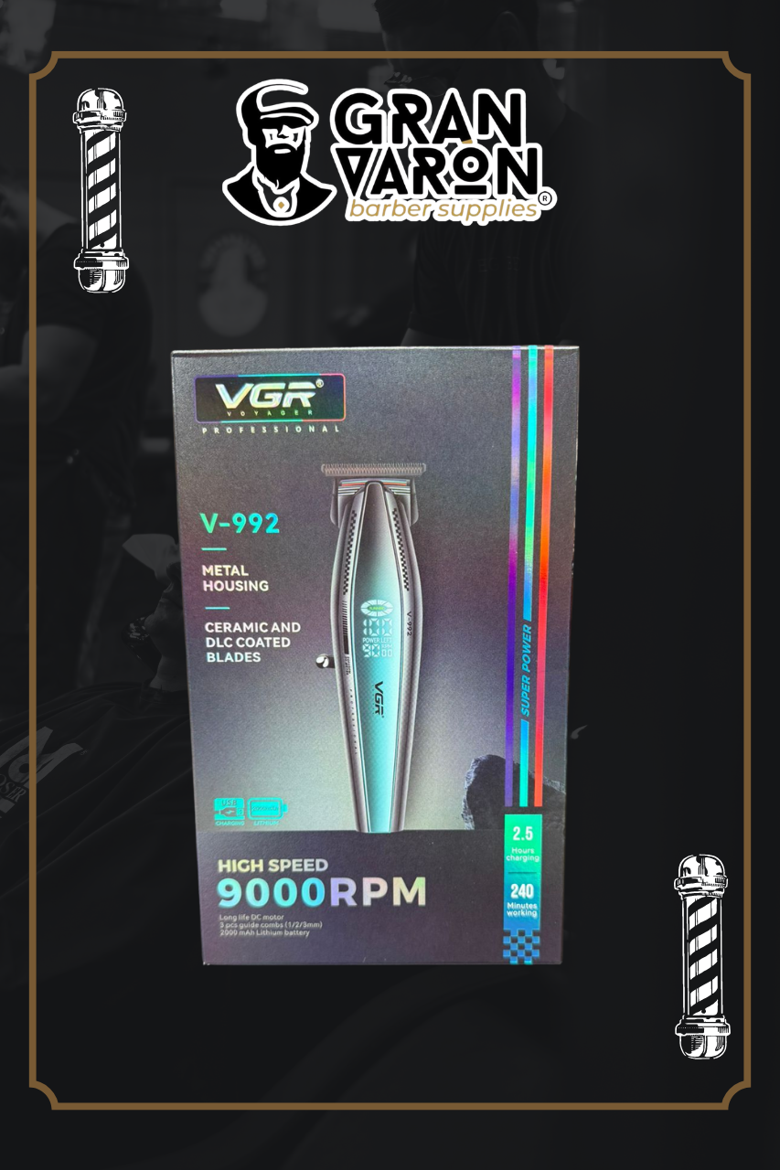 Recortadora Profesional VGR V-992: Motor de 9000 RPM y Cuchillas de Cerámica/DLC