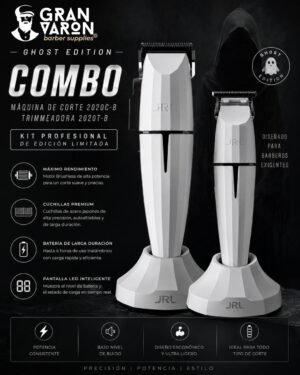 3 Combo JRL Ghost Edition: Máquina de Corte 2020C-B + Trimmeadora 2020T-B – Kit Profesional de Edición Limitada