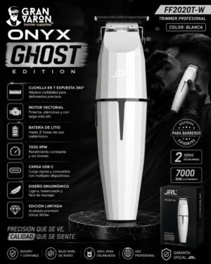 Trimmer Profesional JRL Onyx Ghost Edition FF2020T-W – Blanca