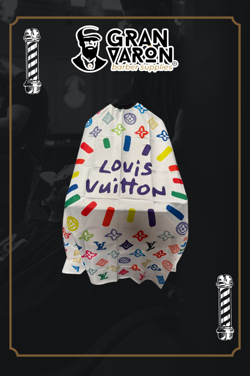 Capa de Barbero Profesional - Edición Artística Multicolor Luxury White