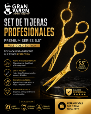 Set de Tijeras Profesionales Astoria - Premium Series 5.5" Full Gold Edition