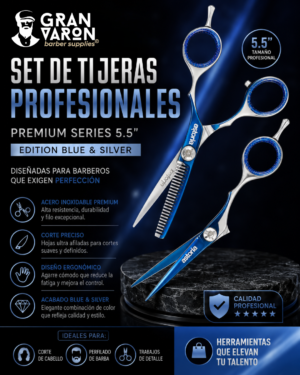 Set de Tijeras Profesionales Astoria - Premium Series 5.5" Edition Blue & Silver