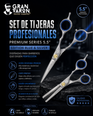 Set de Tijeras Profesionales Astoria - Premium Series 5.5" Blue Sparkle Edition