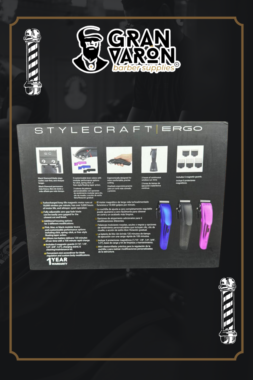 Máquina de Corte Profesional StyleCraft Ergo – Motor Magnético Turboalimentado