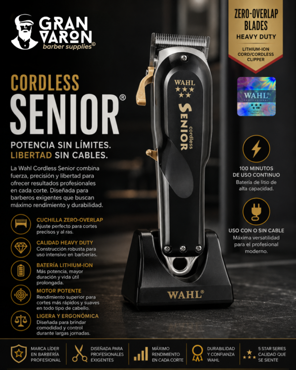 Wahl Professional 5 Star Series: Cordless Senior – Máquina de Corte Inalámbrica de Alto Rendimiento