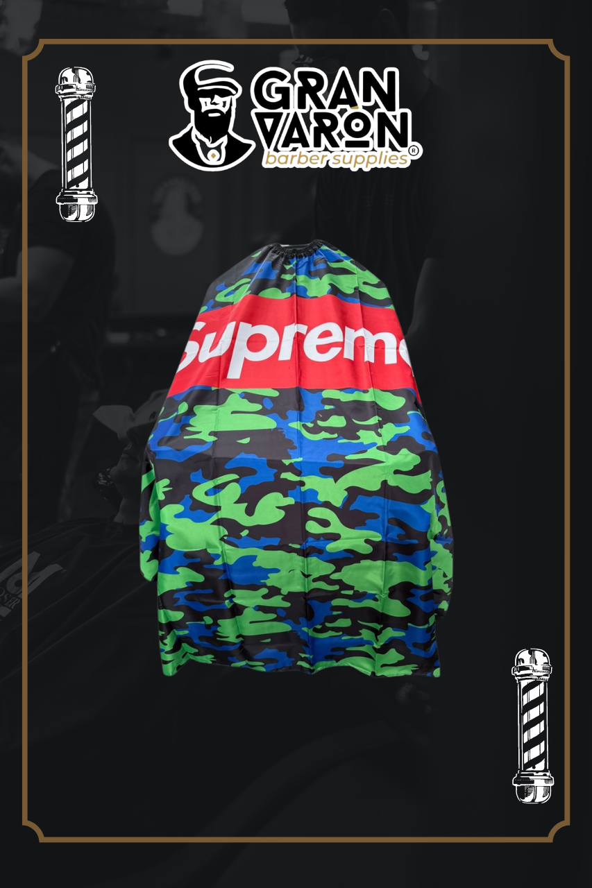Capa de Barbero Profesional - Edición Camuflaje Street Art Supreme
