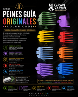 Set de Peines Guía Originales Color Code – Kit de 8 Medidas
