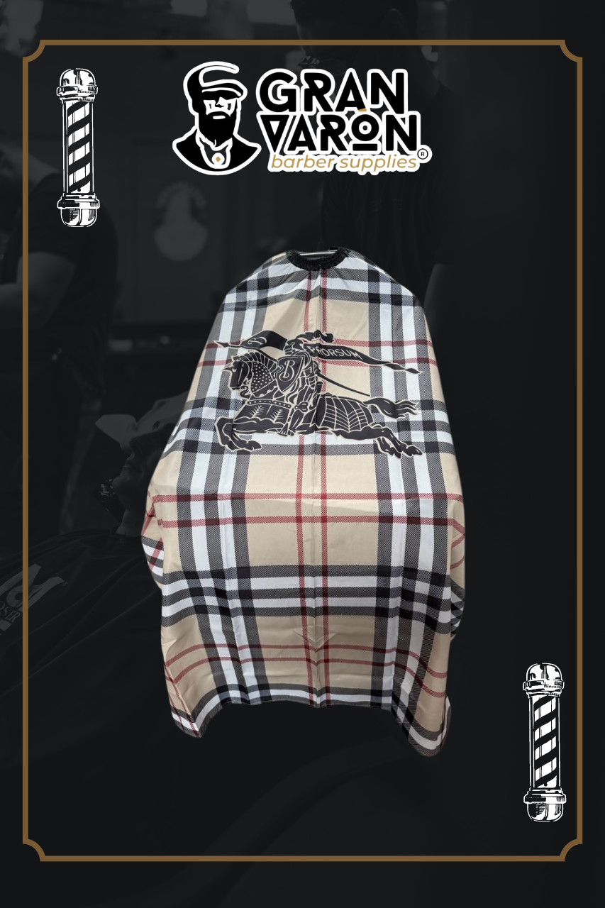 Capa de Barbero Profesional - Edición London Luxury (Diseño de Cuadros)