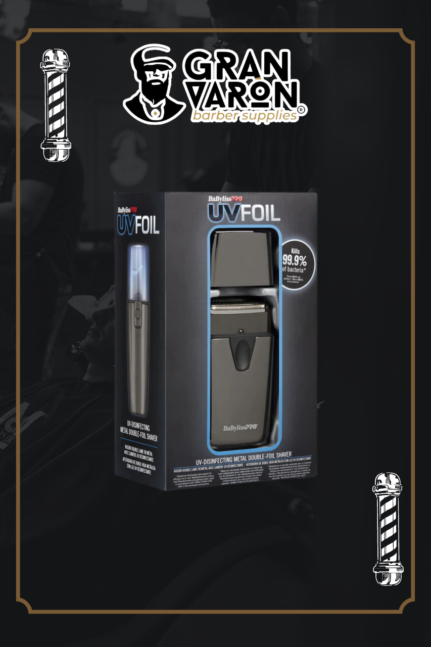 Afeitadora Profesional BaBylissPRO UVFOIL - Doble Hoja Metálica con Desinfección UV