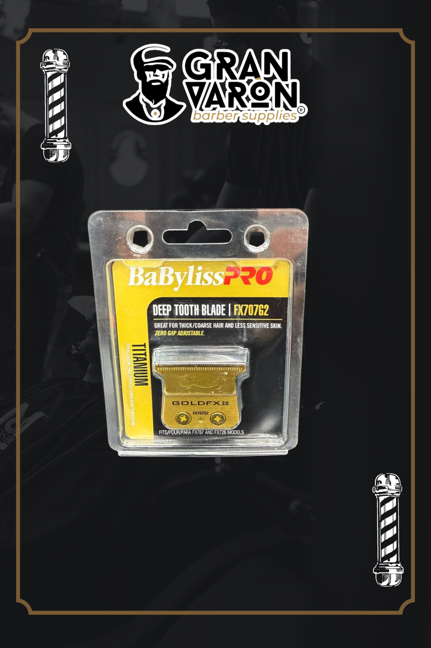 Cuchilla BaBylissPRO Deep Tooth T-Blade Titanium FX707G2 - Repuesto GOLDFX 2.0 para Trimmer