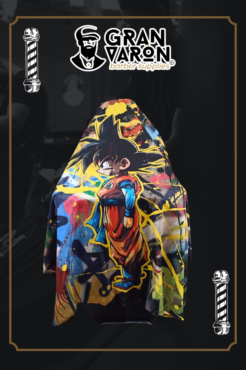 Capa de Barbería Profesional - Edición Dragon Ball Graffiti | Diseño Goku Ultra Resistente